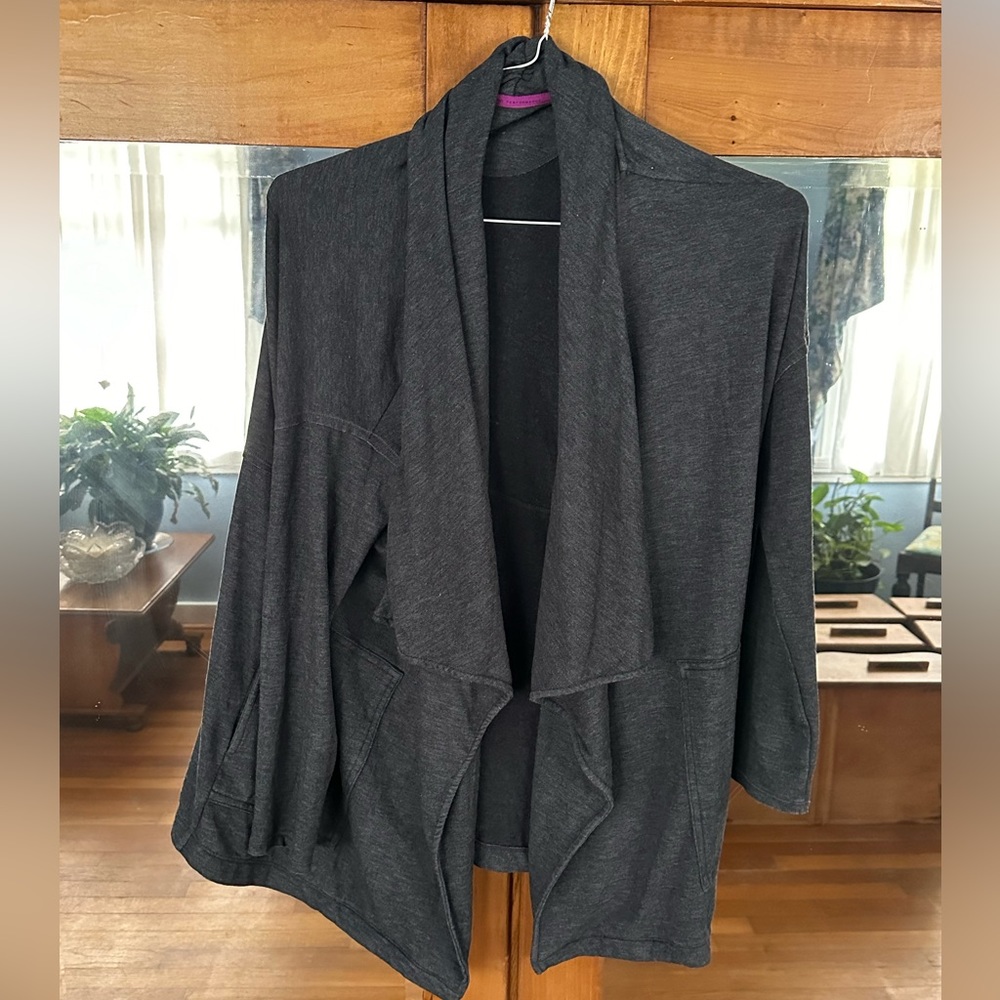 Calvin Klein dark grey wrap jacket with pockets. Size medium.